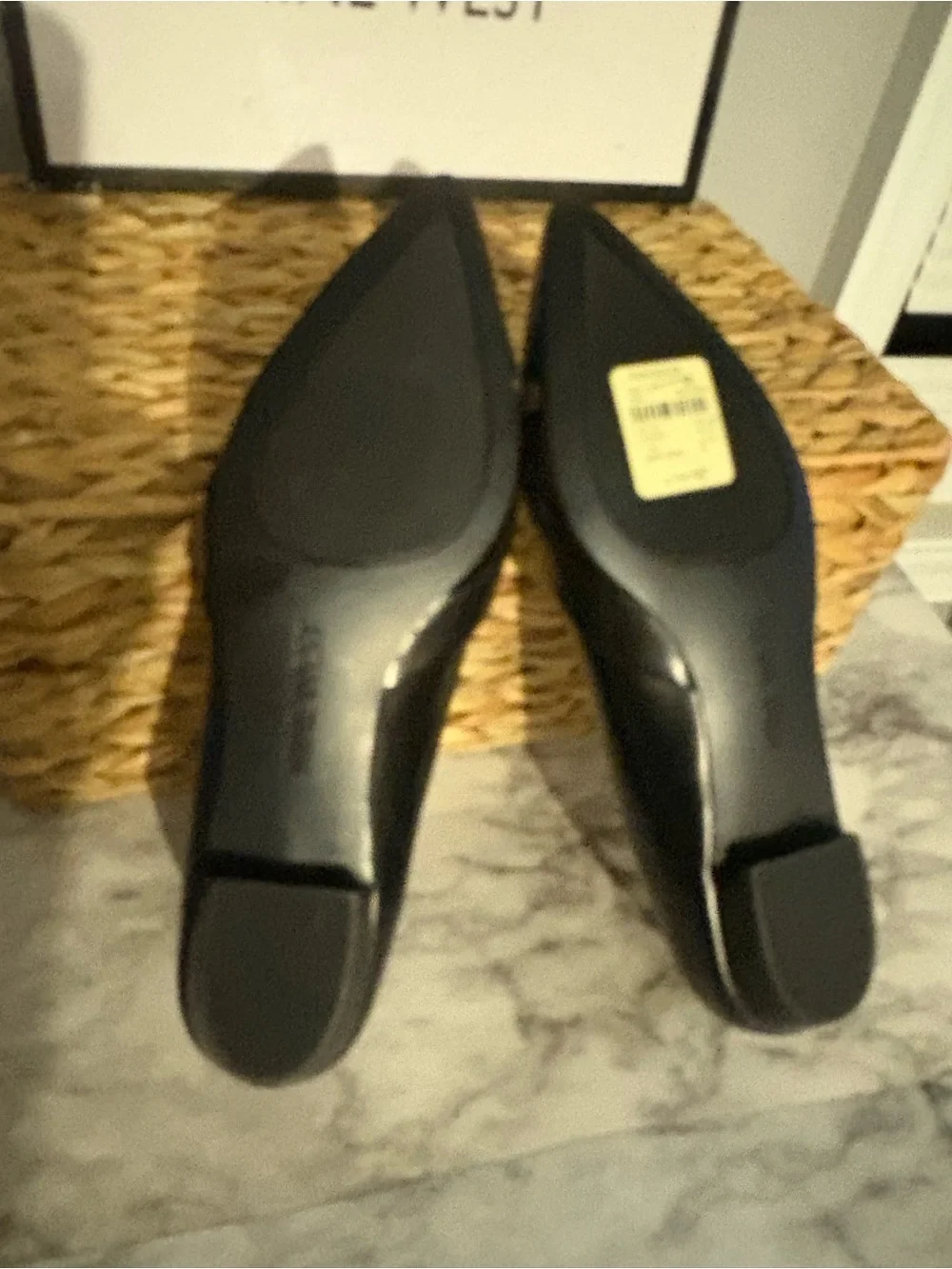 NWT NIB Nine West Women's Black Pointed Flats Sz 8 - Picture 5 of 8